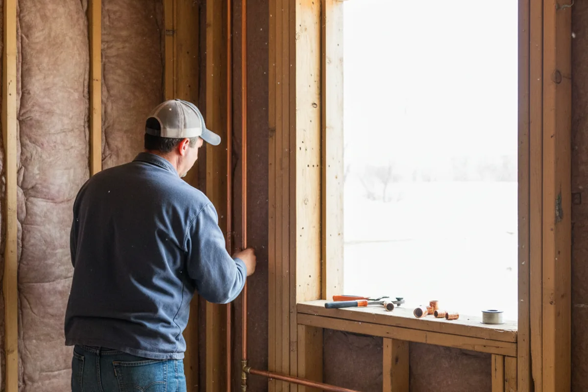 Licensed plumber running new copper supply lines in a Tupelo home